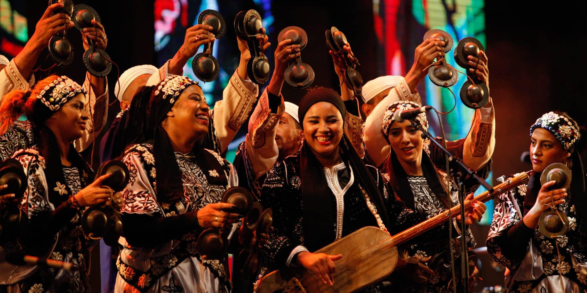 Musicians perform with joy and energy at the Gnaoua World Music Festival in Essaouira.